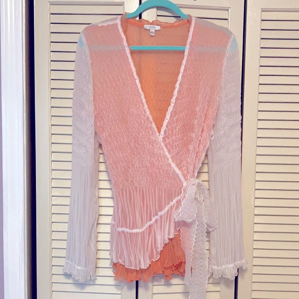 Beautiful, sexy & sheer blouse. Nice for a resort or island getaway.